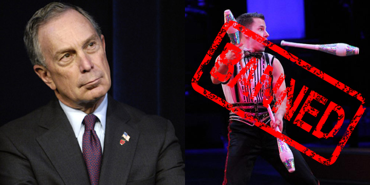 NYC Mayor Michael Bloomberg announced the first-in-the-nation juggling ban Monday.