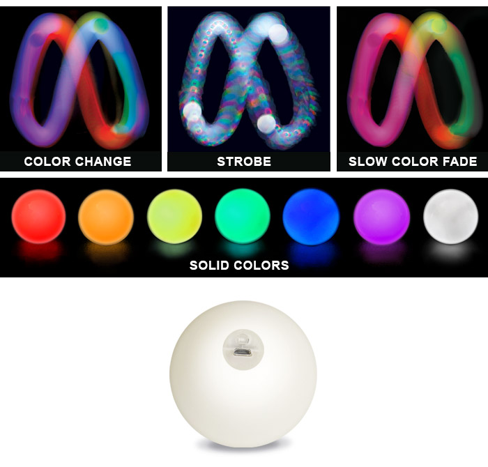 Pro glow Juggle Balls set of 5 Strobing Effect LED Glow Juggling Balls BAG 